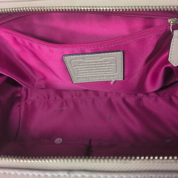 Coach Madison Madeline 25166 Purse Camel Pink Beige Gold E/W Turnlock Satchel - Picture 9 of 16